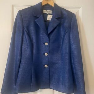 Elegant women’s blue suit by Frascara. Perfect for wedding or evening out.